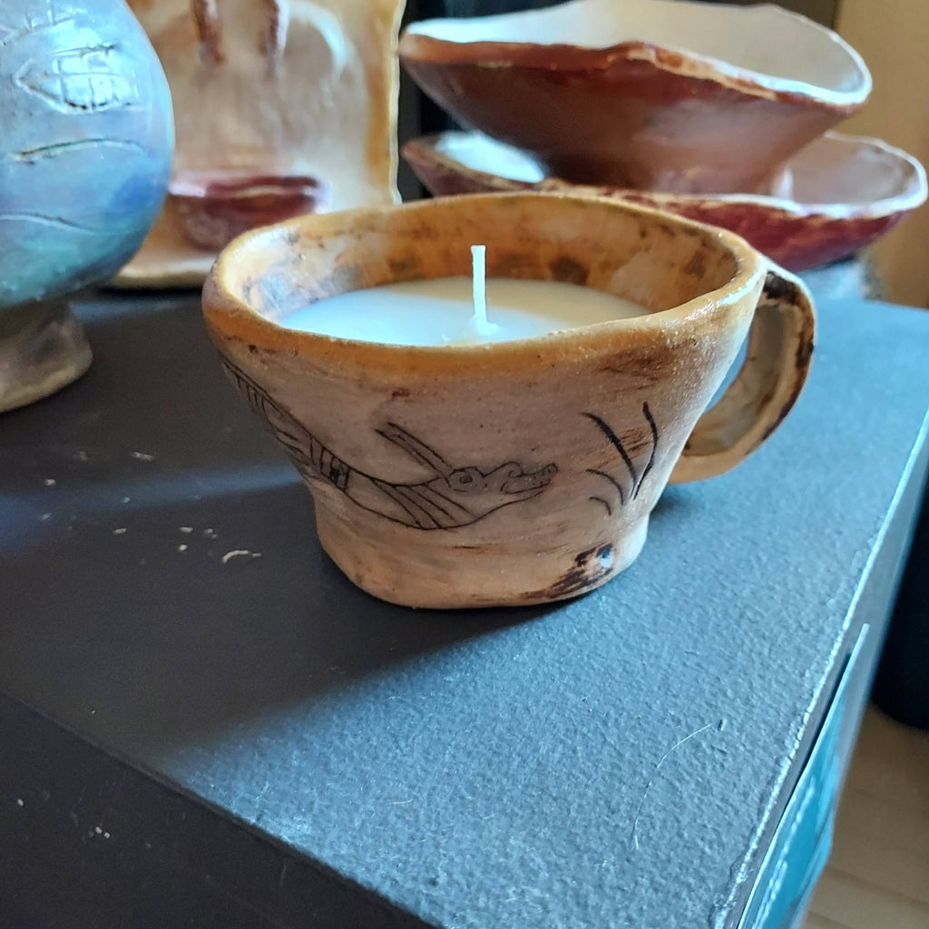 Sandalwood candle - Sinti Hollo, Sacred Serpent - 3" in diameter